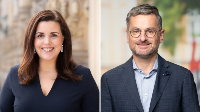 Justizsenatorin Anna Gallina im Gespräch mit Michael Grünberger Justizsenatorin Anna Gallina im Gespräch mit Michael Grünberger