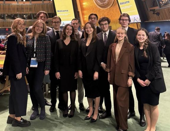 Das MUN-Team der Bucerius Law School in New York im Januar 2024